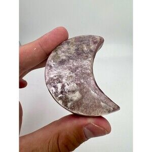 Lepidolite Mica Moon - Gemmy Rare Lepidolite Crystal - Shiny Rough Lepidolite